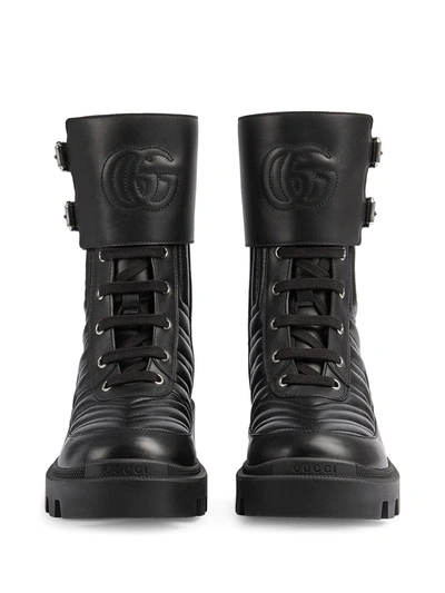 Shop Gucci Interlocking G Combat Boots In Black