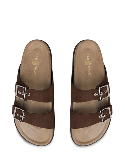 Shop Car Shoe Double-strap Sandals In Brown