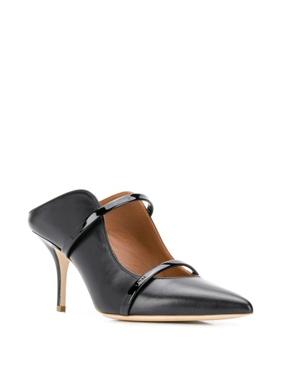 Malone Souliers Pointed Toe Mules With Glossy Strap Details In Animal Print