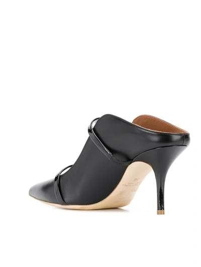 Malone Souliers Pointed Toe Mules With Glossy Strap Details In Animal Print
