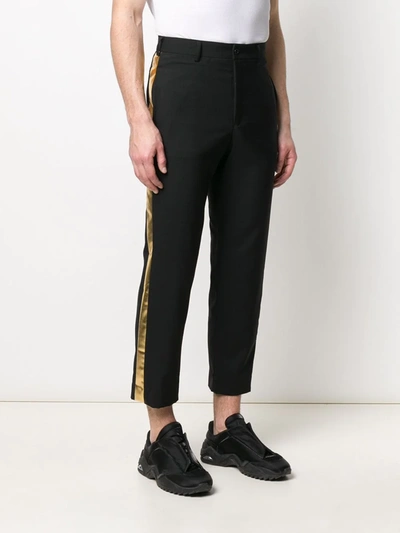 Shop Black Comme Des Garçons Metallic Side Panel Trousers In Black
