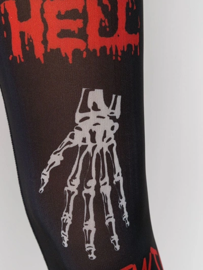 Shop Ktz Death Metal Minimal Print Leggings In Black