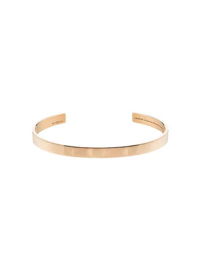 Shop Le Gramme Logo Engraved Bangle In 750 Yellow Gold