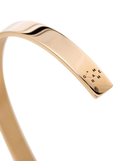 Shop Le Gramme Logo Engraved Bangle In 750 Yellow Gold