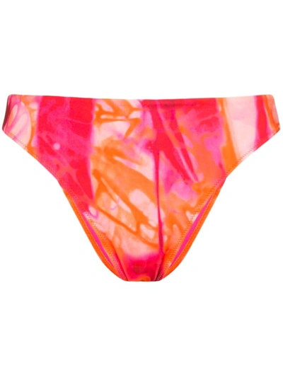 Shop Versace Tie-dye Bikini Bottoms In Pink