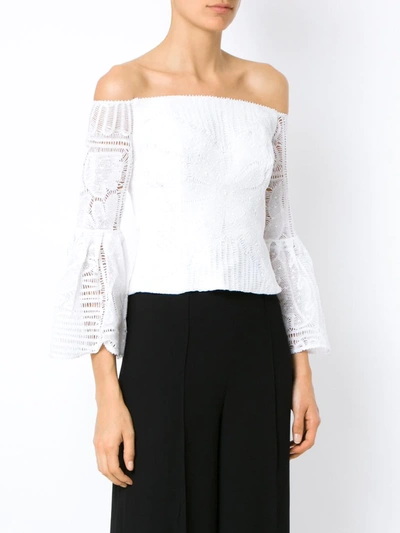 Shop Martha Medeiros Lita Off The Shoulder Lace Top In White
