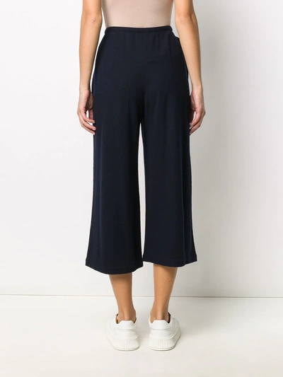Pre-owned Comme Des Garçons 1990s Side-flap Cropped Trousers In Blue