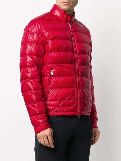 Shop Moncler High-neck Padded Jacket In Red