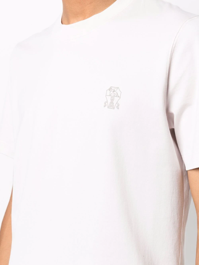 Brunello Cucinelli Embroidered Motif T-shirt In Rosa