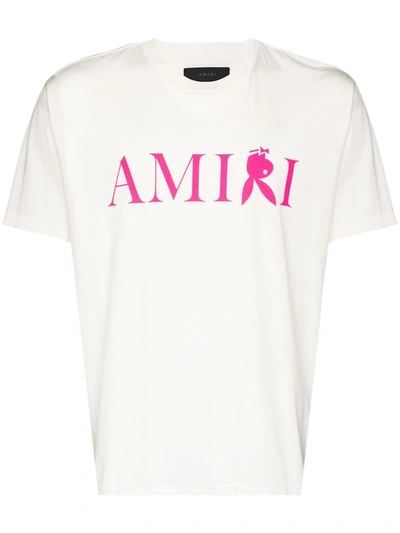 Shop Amiri X Playboy Logo-print T-shirt In Weiss