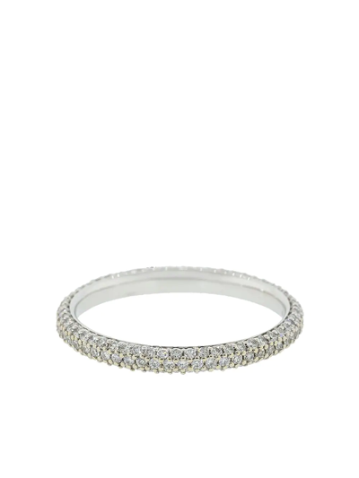 Shop Kwiat 18kt White Gold Moonlight 3-row Pave Diamonds Ring In Whtgold