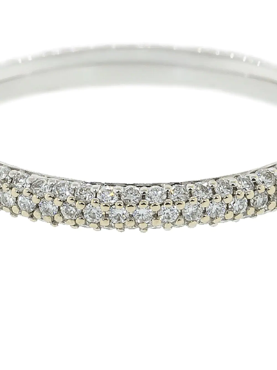 Shop Kwiat 18kt White Gold Moonlight 3-row Pave Diamonds Ring In Whtgold