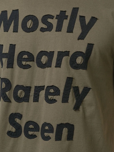 Shop Mostly Heard Rarely Seen Deconstructed Logo Print T-shirt In Green