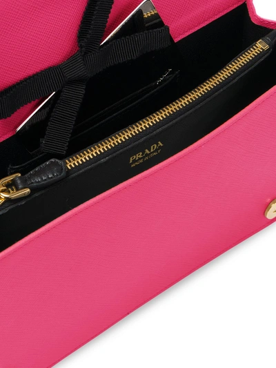 Shop Prada Saffiano Texture Shoulder Bag In Pink