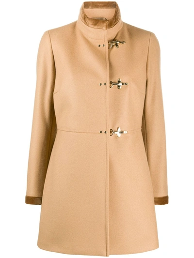 Shop Fay Midi Duffle Coat In Brown
