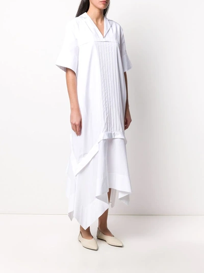 Shop Jil Sander Asymmetric Split-neck Dress In White