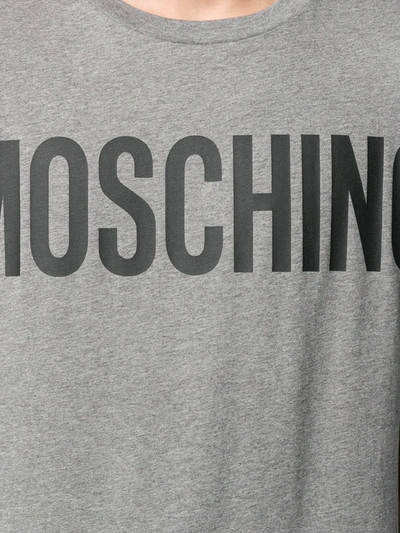Shop Moschino Lettering Logo Print T-shirt In Grey