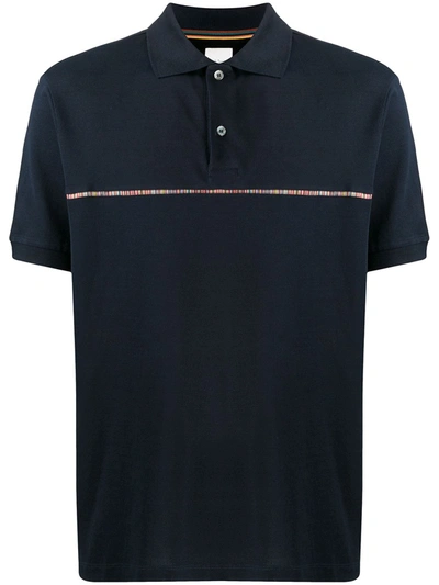 Shop Paul Smith Rainbow Stripe Polo Shirt In Blue