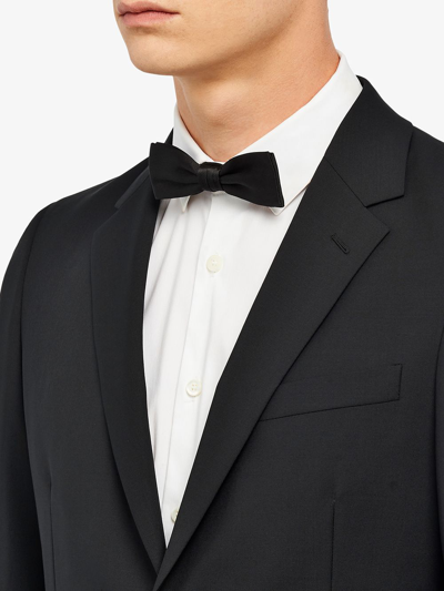 Shop Prada Satin Bow Tie In Black
