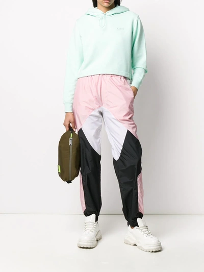 Kirin Logo Cropped Drawstring Hoodie In Green