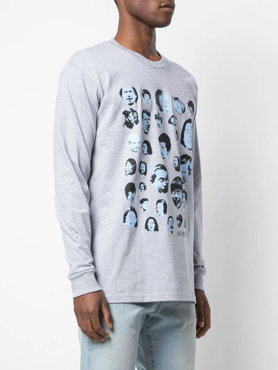 Shop Supreme Faces Long-sleeve T-shirt In Grey