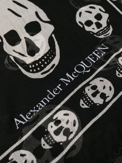 Shop Alexander Mcqueen Skull Motif Scarf In Black