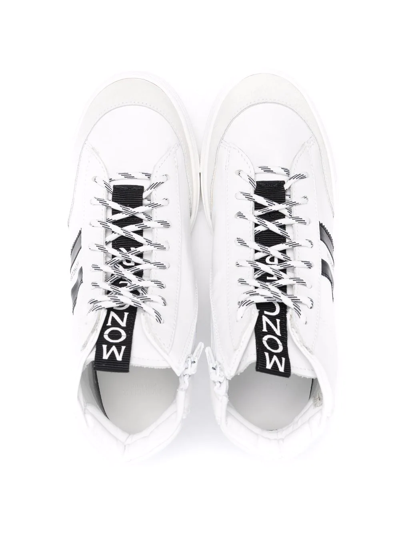 Teen Logo-tape Detail Hi-top Sneakers In White