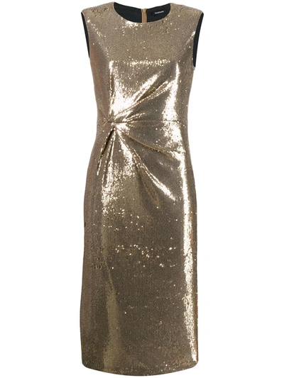 Shop P.a.r.o.s.h Pille Dress In Gold