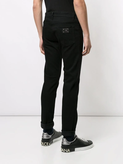 Shop Dolce & Gabbana Slim-fit Denim Jeans In Black