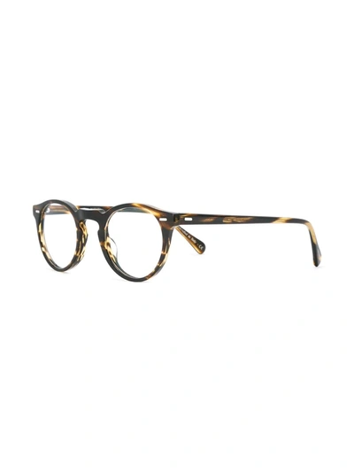 Shop Oliver Peoples 'gregory Peck' Glasses In Brown