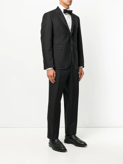 Shop Thom Browne Grosgrain Tipping Tuxedo With Bow Tie In Black