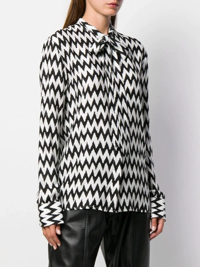 Haider Ackermann Printed Pussy Bow Blouse In Black