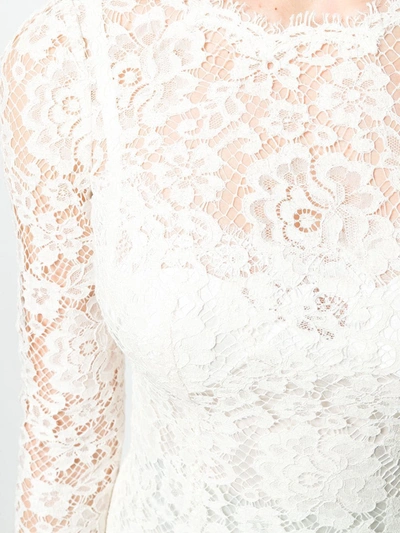 Dolce & Gabbana White Silk Lace Top In White