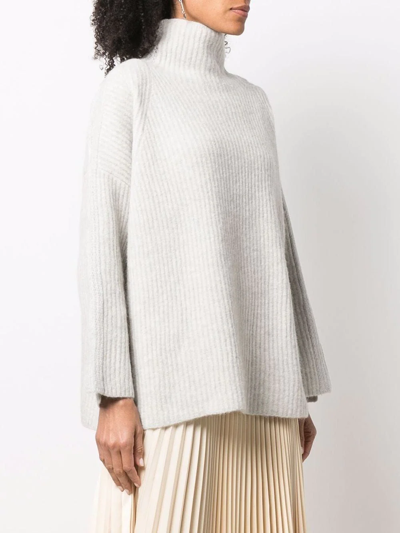 3.1 Phillip Lim Ribbed High-neck Jumper In Grey