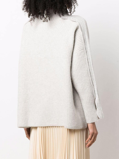 3.1 Phillip Lim Ribbed High-neck Jumper In Grey