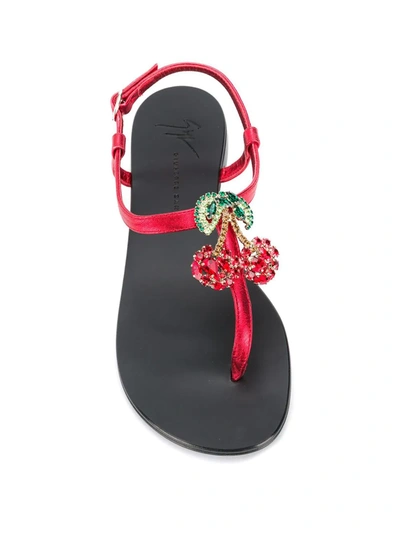 Shop Giuseppe Zanotti Cherry-red Sandals