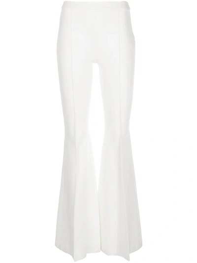 Shop Rosetta Getty Pintuck Flared Trousers In White