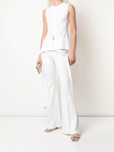 Shop Rosetta Getty Pintuck Flared Trousers In White