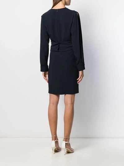 Shop Stella Mccartney V-neck Split-sleeve Dress In Blue