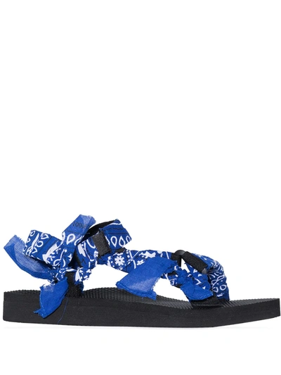 Shop Arizona Love Trekky Bandana-print Sandals In Blue