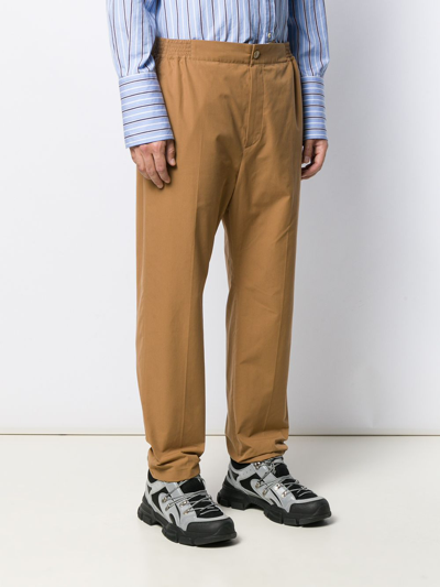 Shop Gucci Cotton Poplin Trousers In Brown