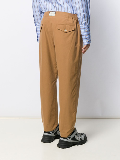 Shop Gucci Cotton Poplin Trousers In Brown