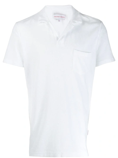 Shop Orlebar Brown Terrycloth Polo Shirt In White