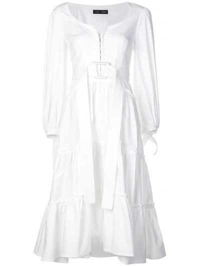 Shop Proenza Schouler Long Puff Sleeved Dress In White