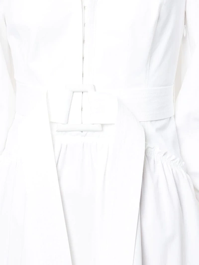 PROENZA SCHOULER L/S DRESS W PUFF SLV-COMPACT COTTON - 白色