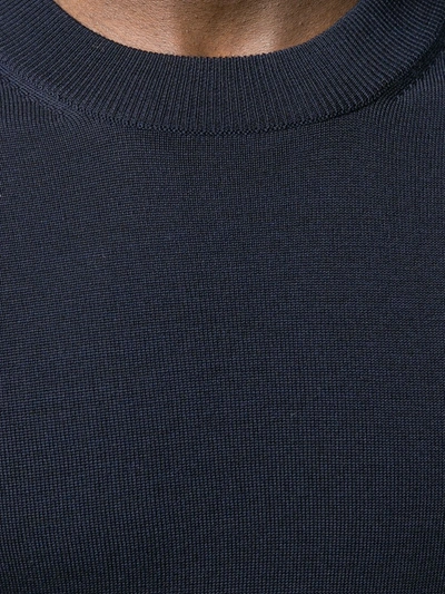 Shop Sandro Fine-knit Crew-neck Jumper In Blue