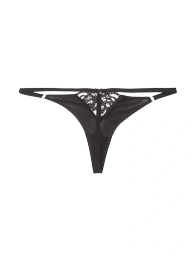 Fleur Du Mal Charlotte Lace G-string In Black