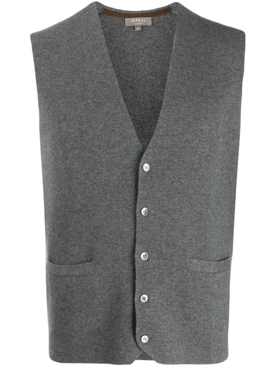 Shop N•peal Cashmere Carnaby Knitted Vest In Grey