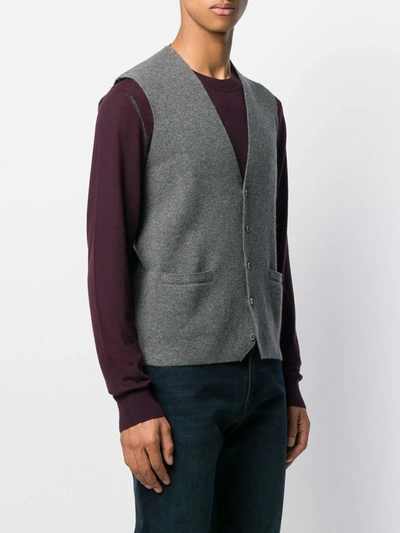 Shop N•peal Cashmere Carnaby Knitted Vest In Grey