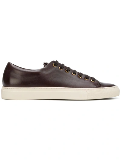 Shop Buttero Classic Lace-up Sneakers In Brown